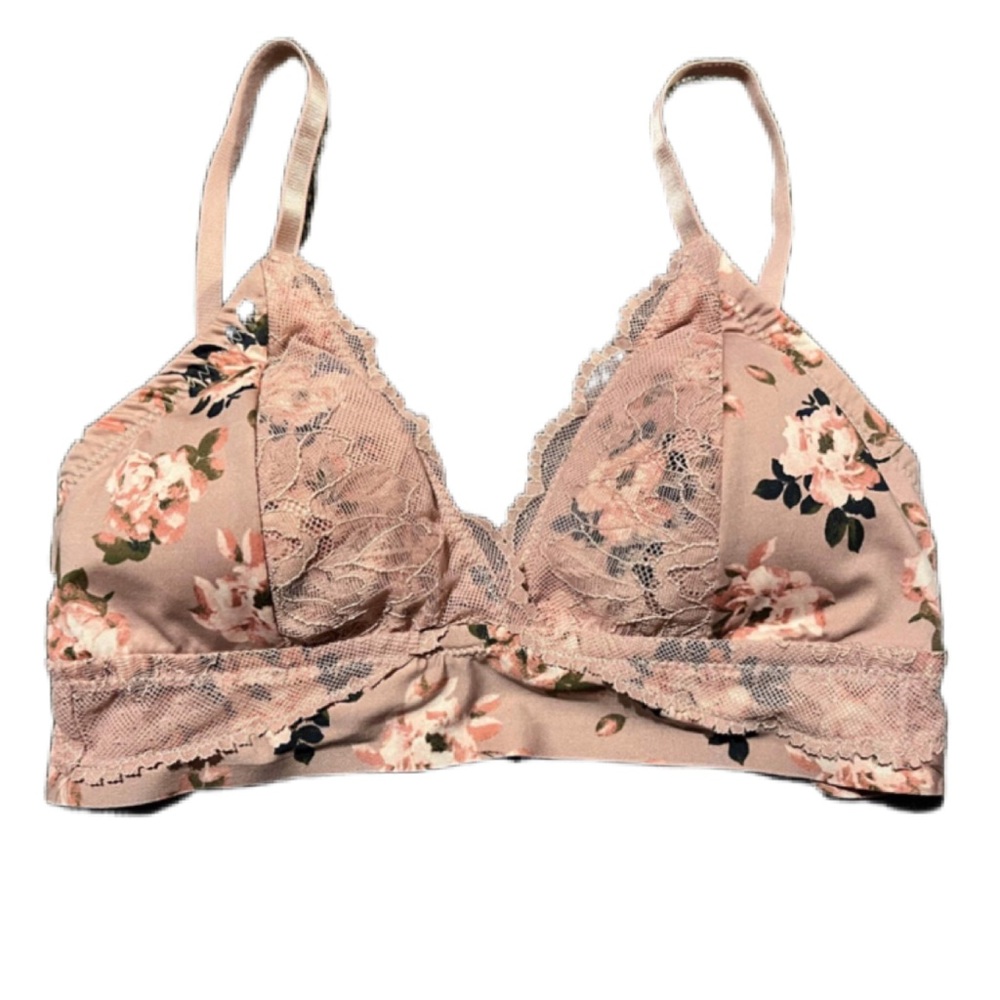 Jessica Simpson Lacy Mauve Floral Bra/ Bralette Size Small Excellent Condition!
